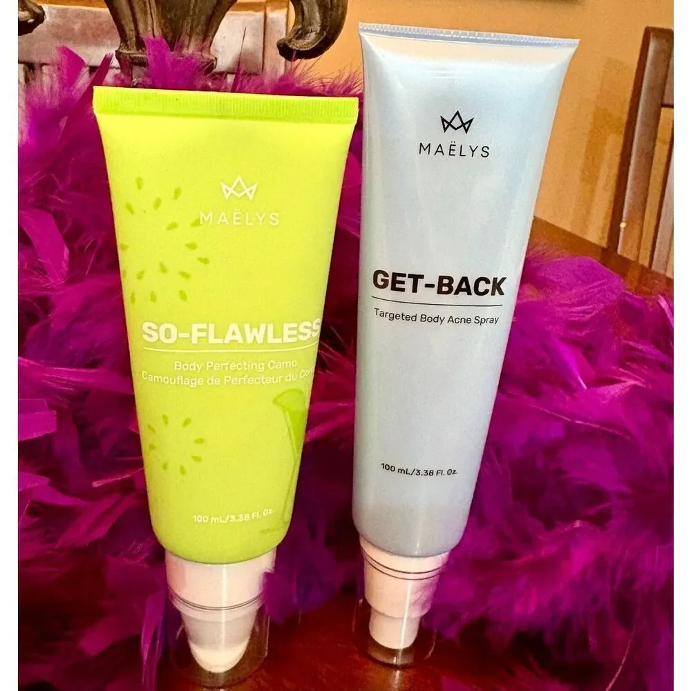 MAELYS-Cosmetic/Travel Bag+GET-BACK Body Acne Spray+So-Flawless Perfecting Cream